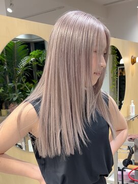 スタン 渋谷(Stam) ミルクティーベージュハイトーンベージュダブルカラーレイヤー