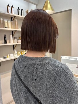 ポジ(poji) ボブ ミルクティーベージュ 艶髪 髪質改善カラー ショート