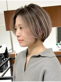 ハイライトバレイヤージュダブルカラーショートカット30代40代