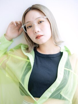 ソース ヘア アトリエ 京橋(Source hair atelier) 艶髪ハイトーン♪外ハネ似合わせカット