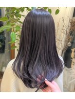 リエットヘアー 杢左店(Lie-et. hair)&nbsp;ツヤ感たっぷりラベンダーグレージュ×ナチュラルロング