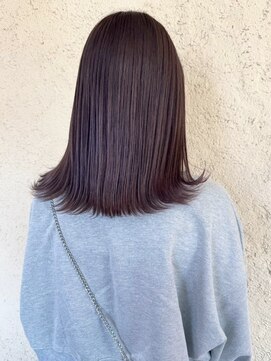 プリモ ココ 鍋島店(Primo coco.) ミディアムレイヤー ストレート ラベンダーベージュ 20代 艶髪