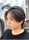 毛流れセンターパート/ハイライト/メッシュ/ニュアンスウルフ