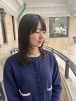 ラグーン 原宿 表参道(LAGOON)&nbsp;ブリーチなし暗髪カラー×小顔ミディアムレイヤー