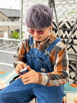 ユイマァルスロウ 倉敷(YUIMARLSLOW) 倉敷メンズサロン20代30代40代ハイトーンブリーチアッシュカラー