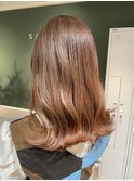 saraju ヒラノ　透明感ベージュ　切りっぱなしミディアム