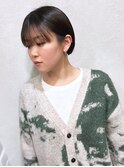 丸みショート/ボブパーマ/ぱっつん前髪