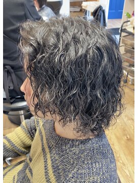 アメラボ 平針店(AmeLab) 【メンズロング】スパイラルパーマ 大人髪 メンズロングヘア