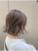 大人かわいい前髪セシルカットココアブラウンフリンジウェーブ