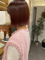 スクレ(s:;cre) 切りっぱなしボブ×チェリーレッドブラウン”