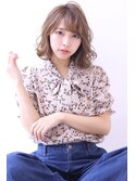 ゆるふわボブのブラウンベージュ