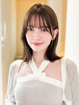 レア 表参道(L'ea) ミディアムヘア暗めカラーグランマッシュデザインカラー