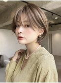 rileyナチュラルワンカールマッシュショートボブ