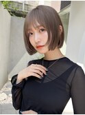 大人ガーリーダークアッシュ小顔ヘア似合わせカット