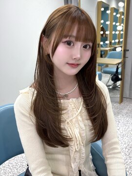 ボタン 熊本(VOTAN) 韓国ヘア/レイヤーカット/ハイレイヤー/ベージュ/ダブルカラー