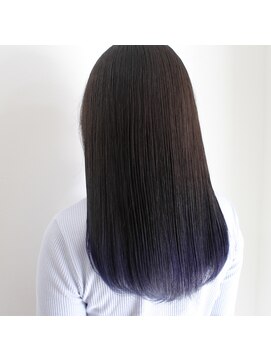 デコヘアーフラッペ(DECO HAIR frappe) エアタッチで作るネイビーブルーのグラデーションカラー
