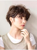 くせ毛風ウェーブマッシュショート/大人ショート/30代/40代