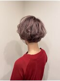 外国人風マッシュショート×透けるパールピンク【北千住美容室】