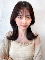 アフロート ルヴア(AFLOAT RUVUA)&nbsp;るなstyle 鎖骨下くびれヘア 10代20代30代 シースルー前髪 新宿