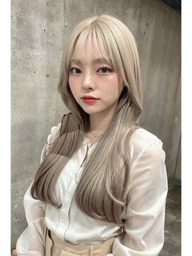 リコヘアー(LiCO HAIR) レイヤーベージュカラーホワイトカラーダブルブリーチ前髪カット