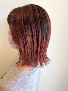 ヘアーラニッシュ 柏の葉キャンパス店(hair Lanish) カシスピンク/バレイヤージュカラー/20代30代40代