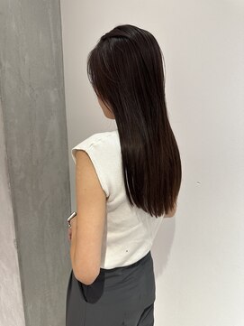 ヨーク(YOKE) YOKE 切りっぱなしロングラベンダーブラウンブリーチなしカラー