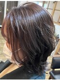 暗めバイオレットブラウン+レイヤーショート
