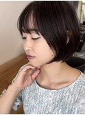 小顔カットショートボブ大人可愛いアッシュオリーブ