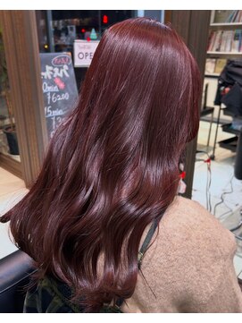 ヘアーサロン デ フォーエバークレール(hairsalon de Forever clair) 30代40代50代60代◎推し色カシスレッドカラーロング