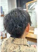 爽やかメンズ☆ビジネスショートマッシュ黒髪透明感パーマ
