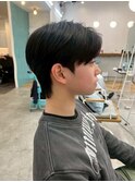 メンズカット☆フェザーショート☆黒髪/韓国ヘアセンターパート