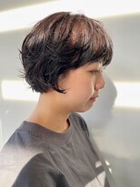 ヘアー アイス 御器所本店(HAIR ICI)&nbsp;レイヤーボブ切りっぱなしボブラベンダーミルクティーベージュ