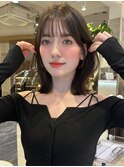 ミディアム20代30代40代50代くびれヘアレイヤー前髪なし表参道