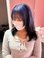 ダズリングディア(Dazzling Deer)&nbsp;ブルー／ブラック／デザインカラー／ふんわりミディアム