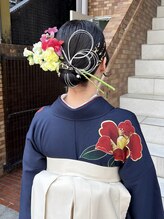  《卒業式ヘアに最適◎上品で華やかなアップスタイル》[卒業式着付け/横浜/インナーカラー/ダブルカラー］