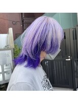 アールイーバイインク 渋谷(Re. by INK.)&nbsp;シルバー×パープルウルフカット/派手髪カラーバター[渋谷/原宿]
