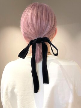 ベレーザ 川越(Beleza) 15_ピンクメッシュシースルーハイポニーテールハイトーンカラー