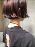 bibito ハイライト 切りっぱなしピンクボブ 外ハネパーマ