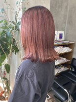 テトヘアー(teto hair) ミディアム　セミロング　暖色系　ピンク　