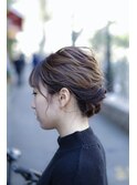 編み込みアレンジ　ヘアセット/ミルクティーベージュ