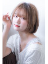 エルフォ(elfo) 【elfo】丸顔にも似合うシースルーバングの内巻きボブ