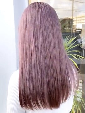 アイティーバイアルバム 松戸店(IT by ALBUM) ピンクロング_カーキグレージュフェザーバング_ba340301