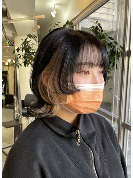 アクアオモテサンドウ(ACQUA omotesando) ＊ネオウルフカット！姫カット！インナーカラーベージュ×黒髪