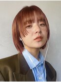 【Un ami】ウルフボブ/顔まわりカット/オレンジヘア　 寺村佳乃
