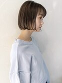 丸みボブと柔らかグレージュ