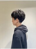 【soy-kufu】MEN'S HAIRアッシュブラックマッシュパーマ