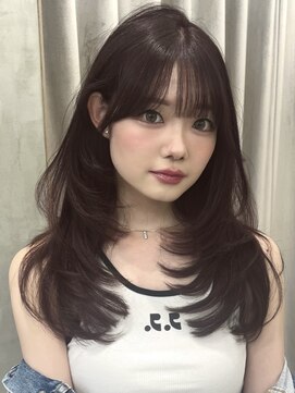 ユニ 原宿(uni) 韓国ヘアハッシュカットロングレイヤーカット顔周りカット原宿