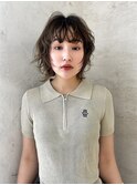 外ハネボブ/切りっぱなし/ブリーチなしWカラー/縮毛矯正5303