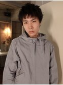 メンズボブウルフメンズミディアムレイヤーカットメンズウルフ
