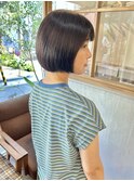 【暗髪ブラウン】ナチュラルボブ